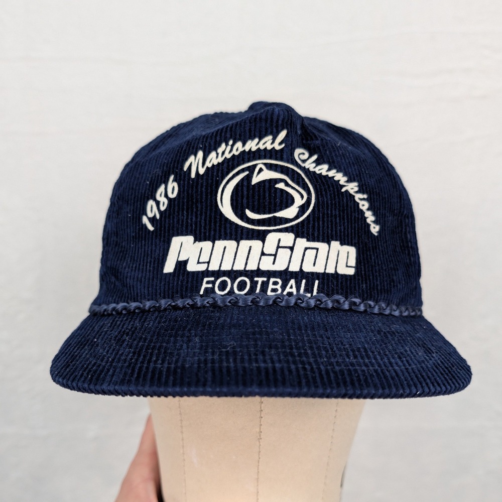 VTG Penn State Hat Men's OSFA Navy Corduroy Snapback 1986 National Champions 80s